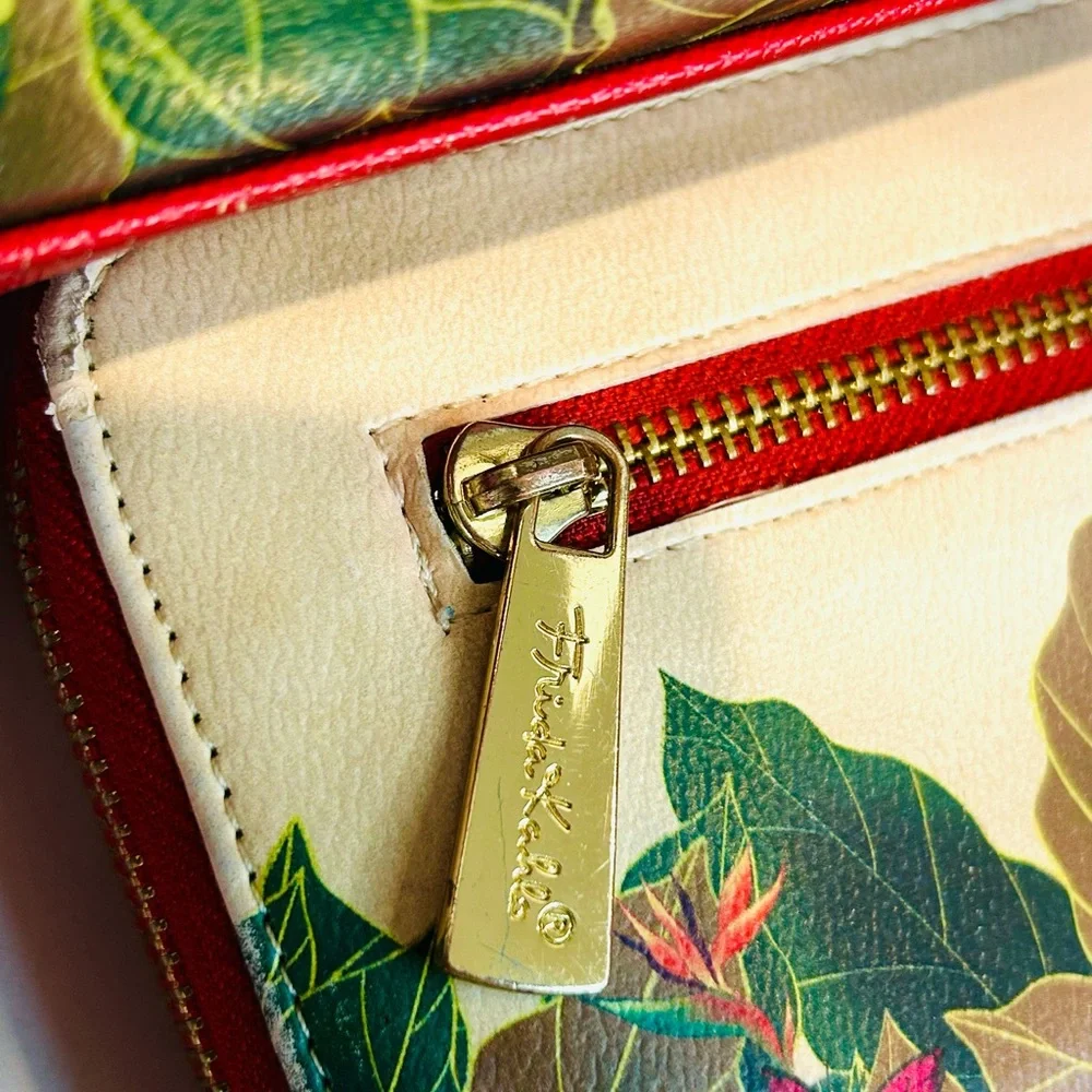 Frida Kahlo Cartoon Red and Cream Backpack & Matching Wallet